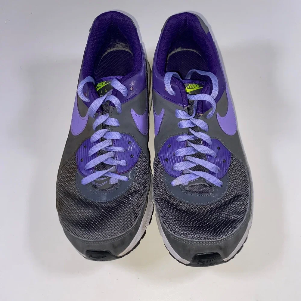 Nike Air Max Skyline Men 10 Grey Purple Volt Green Running Shoes 558622-053 2012